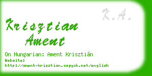 krisztian ament business card