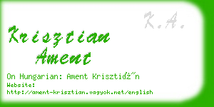 krisztian ament business card